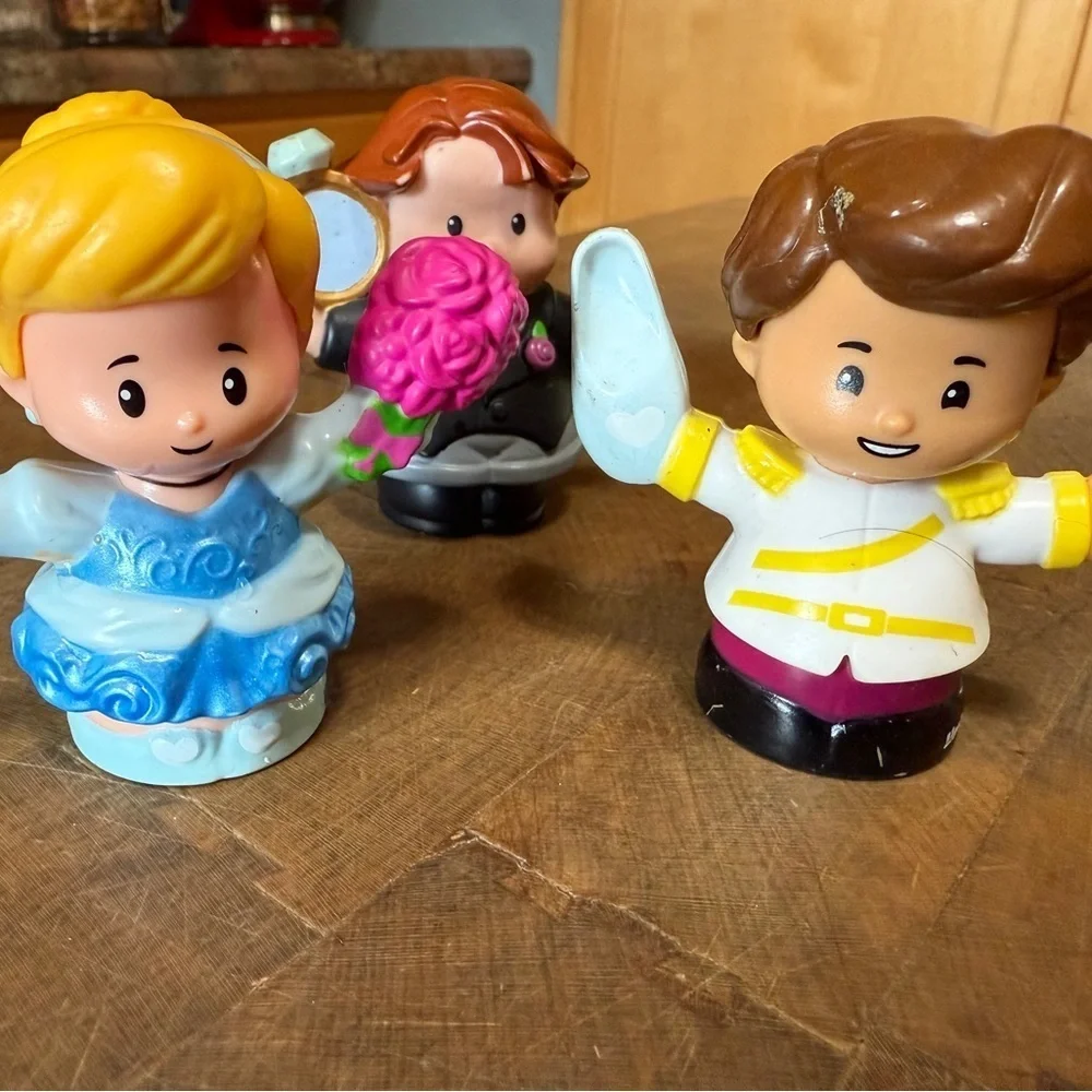 Fisher Price Fairy Tale Friends Set Cinderella, Prince and Tuxedo Man w/ ring